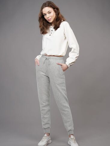 Women's Fleece Lined Joggers with Pockets Winter Soft Warm Thermal Sweatpants Athletic Cozy Lounge Pants Outdoors in Saudi Arabia