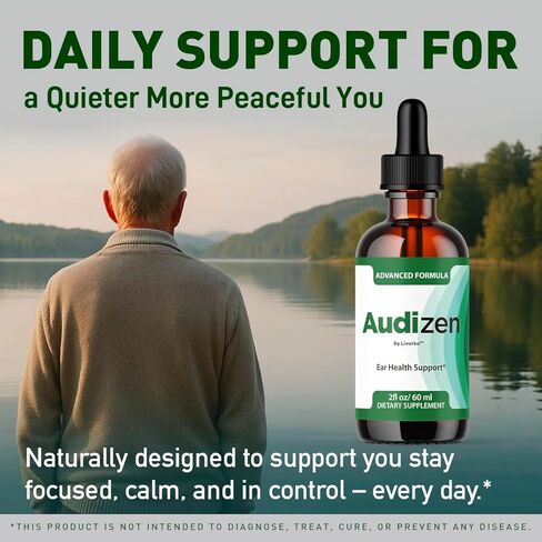 قطرات الأذن Audizen - قطرات Audizen الأصلية مكملة لدعم صحة الأذن المتقدمة سائل ممتاز طبيعي تمامًا للأذن الرنينية الصحية، دعم توازن الأذن Audi Zen، زجاجة واحدة لمدة شهر واحد in Saudi Arabia