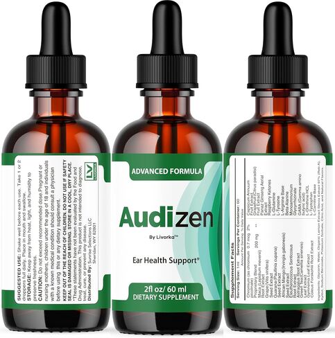قطرات الأذن Audizen - قطرات Audizen الأصلية مكملة لدعم صحة الأذن المتقدمة سائل ممتاز طبيعي تمامًا للأذن الرنينية الصحية، دعم توازن الأذن Audi Zen، زجاجة واحدة لمدة شهر واحد in Saudi Arabia