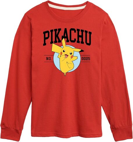 ملابس HYBRID - تي شيرت برسومات Pokémon Pikachu Collegiate - للأطفال بأكمام طويلة in Saudi Arabia