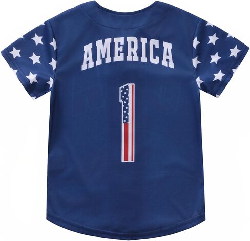 Vivimeng Boys American Flag Shirt Kids USA Shirt USA Flag Jersey Girls 4th of July Toddler Jersey Tops in Saudi Arabia