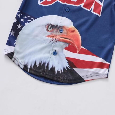 Vivimeng Boys American Flag Shirt Kids USA Shirt USA Flag Jersey Girls 4th of July Toddler Jersey Tops in Saudi Arabia