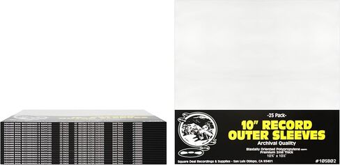10" Record Outer Sleeves - Super Clear Premium 2 Mil Thick - Archival Quality BOPP - 10SB02 (25) in Saudi Arabia