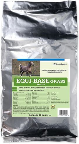 Uckele by SmartEquine EquiBase Grass Pellets | Horse Vitamins & Minerals Supplement | Forage Balancer | Horses in Light to Moderate Work | 15 lb Bucket in Kuwait