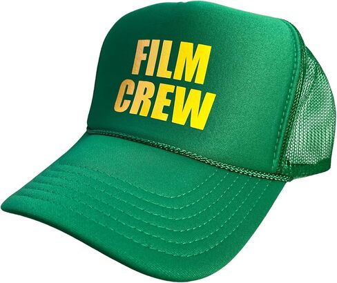 Hollywood Film Crew Green Yellow Trucker Hat Mesh Back Adult Size High Crown in Saudi Arabia