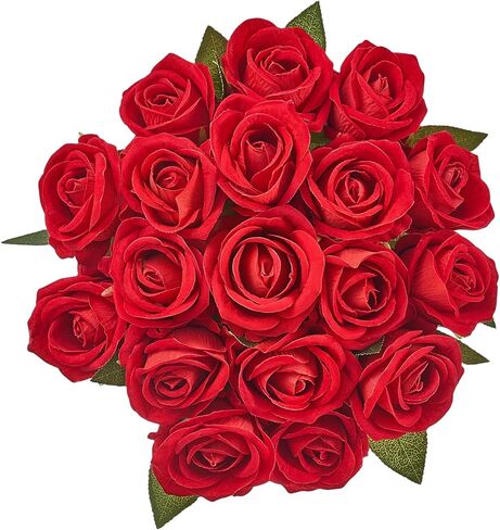 VEVOR Artificial Flowers, 60 pcs Real Looking White Foam Fake Roses Bulk, White Faux Bridal Shower with Stems for DIY Wedding Bouquets, Home Centerpieces Arrangements, Party Tables Decorations in Kuwait