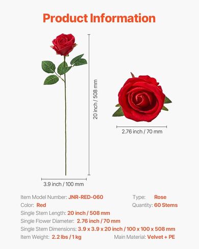 VEVOR Artificial Flowers, 60 pcs Real Looking White Foam Fake Roses Bulk, White Faux Bridal Shower with Stems for DIY Wedding Bouquets, Home Centerpieces Arrangements, Party Tables Decorations in Kuwait