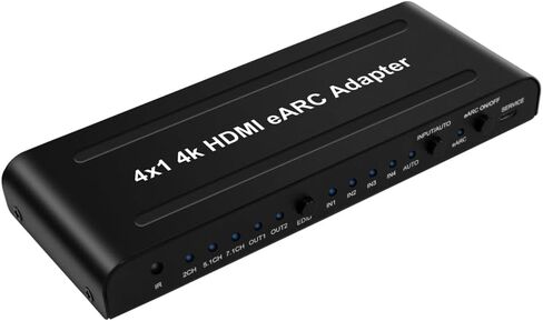 HDMI Switch with eARC Audio Extractor,4K60Hz HDMI Switch 2 in 1 with Audio Out,Supports 18Gbps,eARC/ARC,Soundbar,HDCP 2.2,LPCM 7.1,HDR10,Dolby Digital Plus(201EARC) in Saudi Arabia