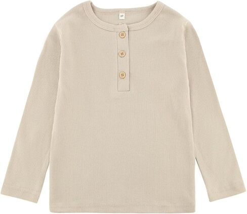 Boys Long Sleeve Shirt with 3 Button, Henley Shirt for Boys & Girls, Polo Shirt Without Collar 2Y-7Y in Saudi Arabia