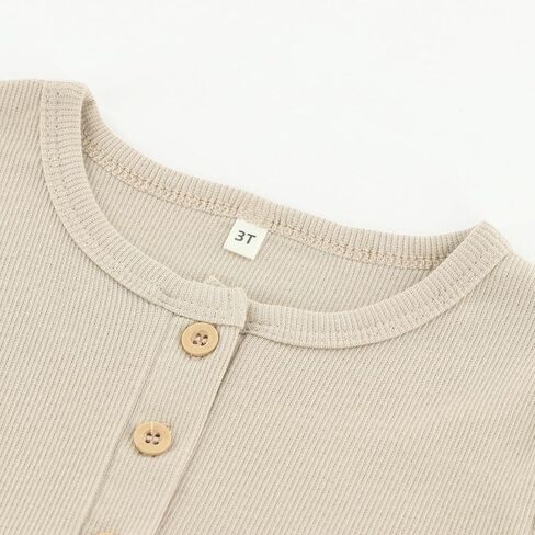Boys Long Sleeve Shirt with 3 Button, Henley Shirt for Boys & Girls, Polo Shirt Without Collar 2Y-7Y in Saudi Arabia