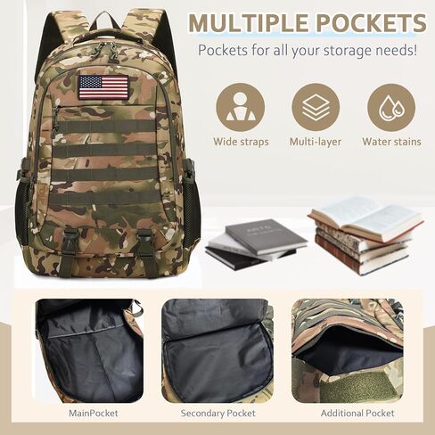 Camo Backpack for Boys backpack for School Bags for Boy Bookbag and Lunch Box Pencil Case Set Children Kids Teens Elementary Middle High School Outdoor Camping (Camo Backpack Set 1) in Saudi Arabia