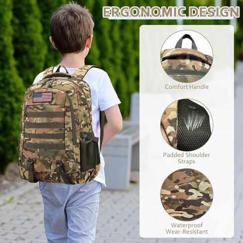 Camo Backpack for Boys backpack for School Bags for Boy Bookbag and Lunch Box Pencil Case Set Children Kids Teens Elementary Middle High School Outdoor Camping (Camo Backpack Set 1) in Saudi Arabia