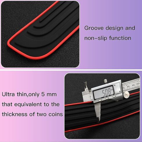 Door Sill Plate Protectors for Car - Universal Door Entry Guards Sill Scuff Cover Panel Step Protector, Welcome Pedal Protector Cover, 4pcs/Set (Mitsubishi+Red Border) in Saudi Arabia