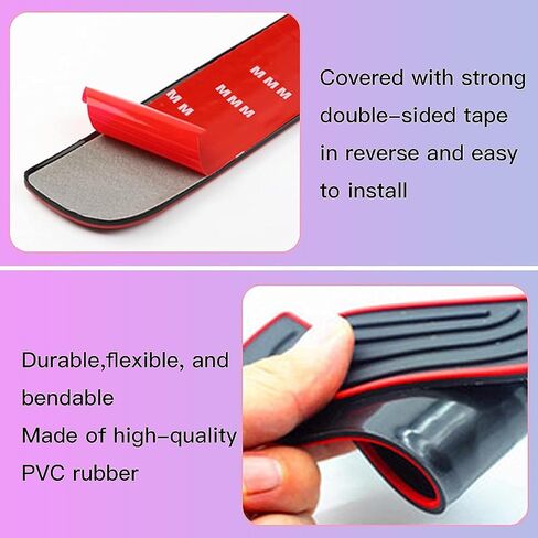 Door Sill Plate Protectors for Car - Universal Door Entry Guards Sill Scuff Cover Panel Step Protector, Welcome Pedal Protector Cover, 4pcs/Set (Mitsubishi+Red Border) in Saudi Arabia