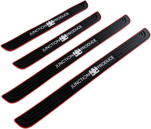Door Sill Plate Protectors for Car - Universal Door Entry Guards Sill Scuff Cover Panel Step Protector, Welcome Pedal Protector Cover, 4pcs/Set (Mitsubishi+Red Border) in Saudi Arabia