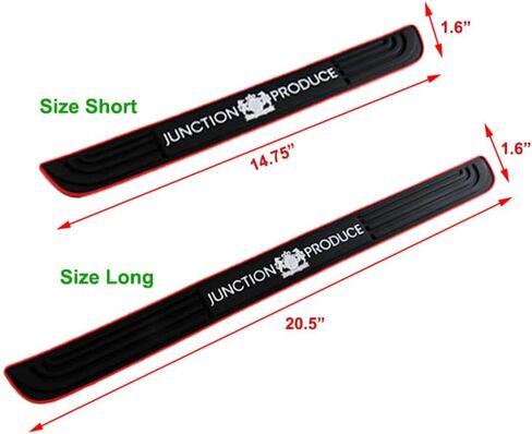 Door Sill Plate Protectors for Car - Universal Door Entry Guards Sill Scuff Cover Panel Step Protector, Welcome Pedal Protector Cover, 4pcs/Set (Mitsubishi+Red Border) in Saudi Arabia