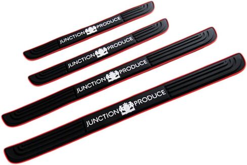Door Sill Plate Protectors for Car - Universal Door Entry Guards Sill Scuff Cover Panel Step Protector, Welcome Pedal Protector Cover, 4pcs/Set (Mitsubishi+Red Border) in Saudi Arabia
