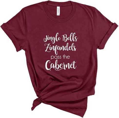 Christmas Shirt. Jingle Bells Zinfandels Pass The Cabernet. Funny Wine Shirt. Unisex Christmas T-Shirt. in Kuwait
