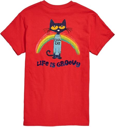 Pete The Cat - Life is Groovy - تي شيرت رجالي برسومات قصيرة الأكمام in Kuwait