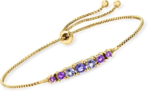 Ross-Simons 0.60 ct. t.w. Multi-Gemstone Bolo Bracelet in 18kt Gold Over Sterling in Saudi Arabia