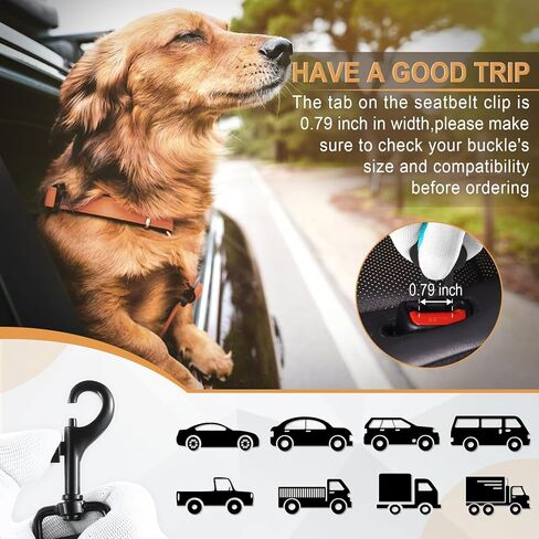 LivTee Dog Seat Belt for Car, 2 Packs Set Retractable Dog Car Harness Adjustable and Comfortable Dog Car Seatbelt Leash, Elastic Nylon Pet Safety Seatbelts for Vehicles, Dog Accessories for Car(Black) in Kuwait