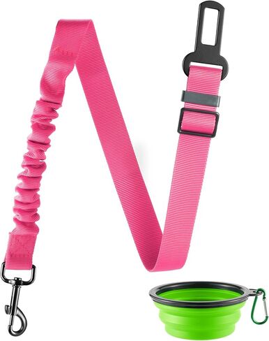 LivTee Dog Seat Belt for Car, 2 Packs Set Retractable Dog Car Harness Adjustable and Comfortable Dog Car Seatbelt Leash, Elastic Nylon Pet Safety Seatbelts for Vehicles, Dog Accessories for Car(Black) in Kuwait