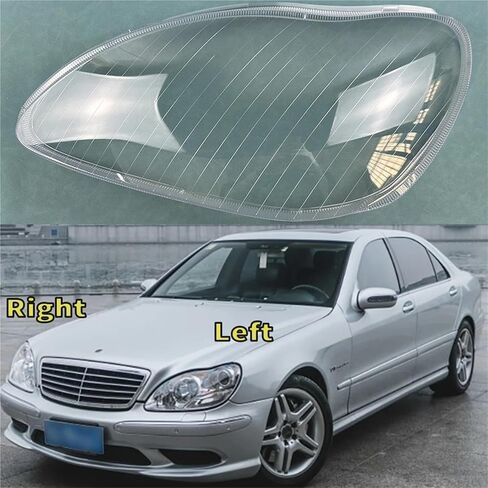 Compatible for Benz S-Class W220 1998-2005 Front Headlight Cover Transparent Mask Headlamp Lamp Shell Replace Original Lampshade Plexiglass(A Piar) in Saudi Arabia