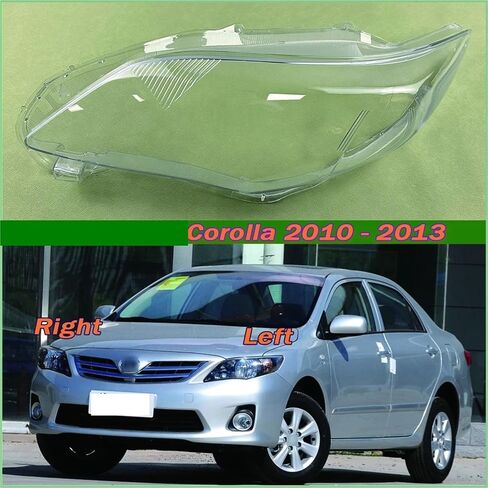 Compatible for Toyota Corolla 2010 2011 2012 2013 Car Accessories Headlight Cover Transparent Lampshade Lamp Lens Headlamp Shell Plexiglass(Left) in Saudi Arabia