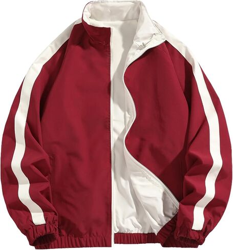Men's Double-sided Windproof Jacket Fall and Winter Outdoor Loose Standing Collar Jacket Casual Sports Tops in Saudi Arabia