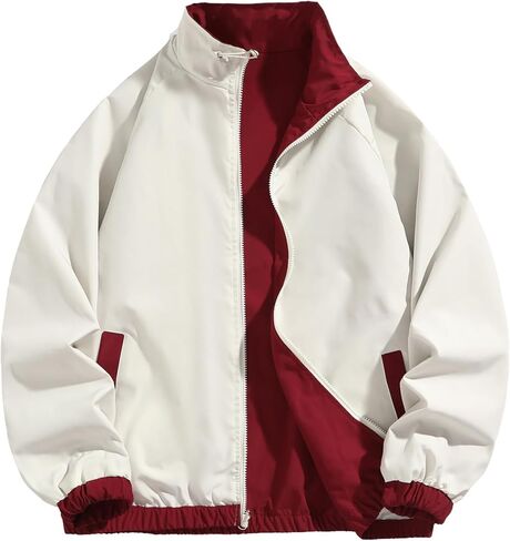 Men's Double-sided Windproof Jacket Fall and Winter Outdoor Loose Standing Collar Jacket Casual Sports Tops in Saudi Arabia