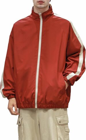 Men's Double-sided Windproof Jacket Fall and Winter Outdoor Loose Standing Collar Jacket Casual Sports Tops in Saudi Arabia