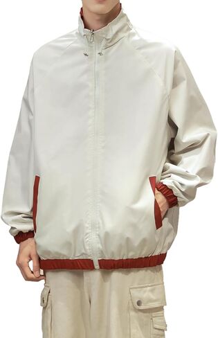 Men's Double-sided Windproof Jacket Fall and Winter Outdoor Loose Standing Collar Jacket Casual Sports Tops in Saudi Arabia