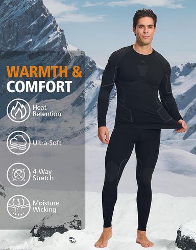 Pioneer Camp Thermal Underwear for Men Long Johns Quick Drying Top and Bottom Set Warm Base Layer Mens Cold Weather Skiing in Saudi Arabia