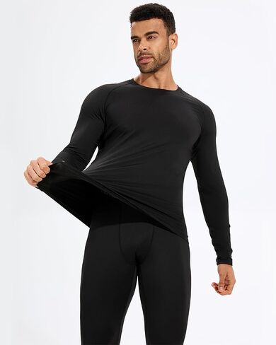 2 Pack Thermal Underwear for Men Long Johns with Fleece Lined Base Layer Men Cold Weather Top and Bottom Set in Saudi Arabia
