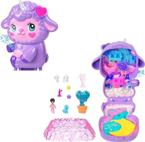 Polly Pocket Dolls and Playset, Kitty Popsicle Resort Compact, Travel Toy with 1 Micro Doll, Pet Puppy & Themed Accessories in Kuwait