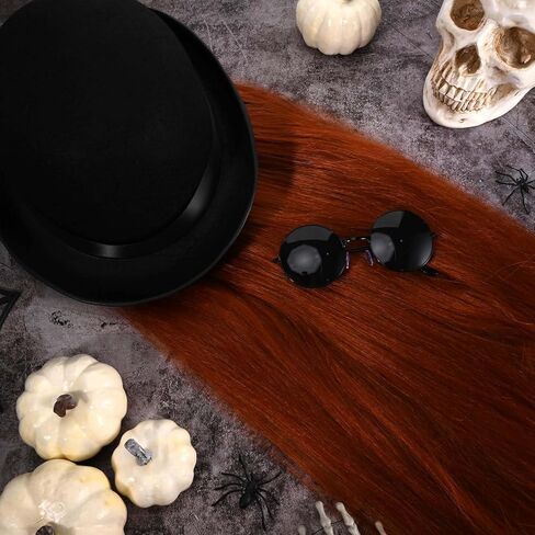 2 Pcs Halloween Brown Wig with Black Bowler Derby Hat Sunglasses for Men Women Halloween Carnival Cosplay Party Dress up in Saudi Arabia