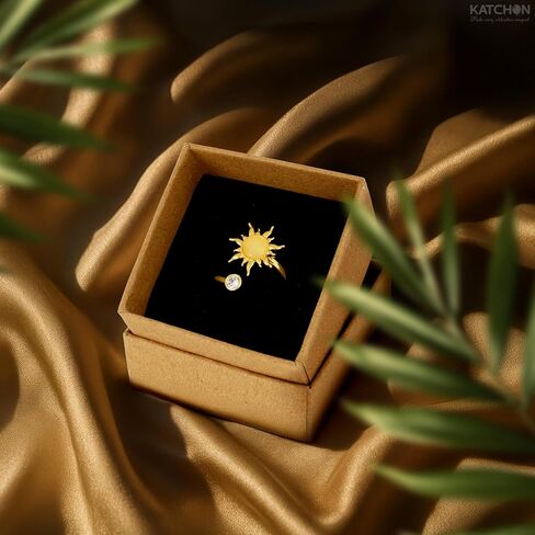 KatchOn, Elegant Sun Ring For Women – Adjustable, 0.7 Inch | Sunflower Ring Gifts for Women | Gold Adjustable Rings | Gift for Wife, Girlfriend, Wife, Friend, Anniversary, Birthday in Saudi Arabia