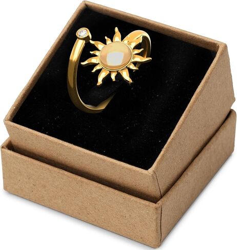 KatchOn, Elegant Sun Ring For Women – Adjustable, 0.7 Inch | Sunflower Ring Gifts for Women | Gold Adjustable Rings | Gift for Wife, Girlfriend, Wife, Friend, Anniversary, Birthday in Saudi Arabia