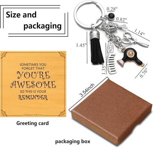 Hair Stylist Gifts Comb Scissors Charm Keychain,Creative Cosmetology Hairstylist Gifts in Saudi Arabia