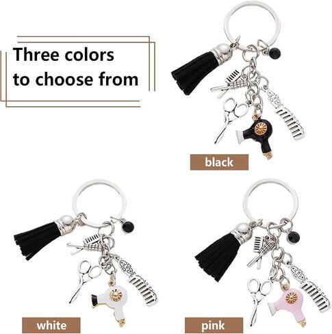 Hair Stylist Gifts Comb Scissors Charm Keychain,Creative Cosmetology Hairstylist Gifts in Saudi Arabia