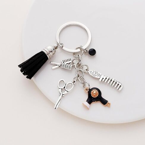 Hair Stylist Gifts Comb Scissors Charm Keychain,Creative Cosmetology Hairstylist Gifts in Saudi Arabia