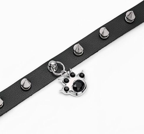 فاسق جلدية المختنق قلادة القوطية الأسود مسنبل المختنق طوق للنساء هالوين الجمجمة حلي مجوهرات تأثيري القوطية الملحقات in Kuwait