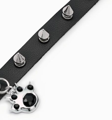 فاسق جلدية المختنق قلادة القوطية الأسود مسنبل المختنق طوق للنساء هالوين الجمجمة حلي مجوهرات تأثيري القوطية الملحقات in Kuwait