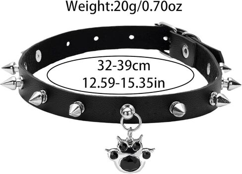 فاسق جلدية المختنق قلادة القوطية الأسود مسنبل المختنق طوق للنساء هالوين الجمجمة حلي مجوهرات تأثيري القوطية الملحقات in Kuwait