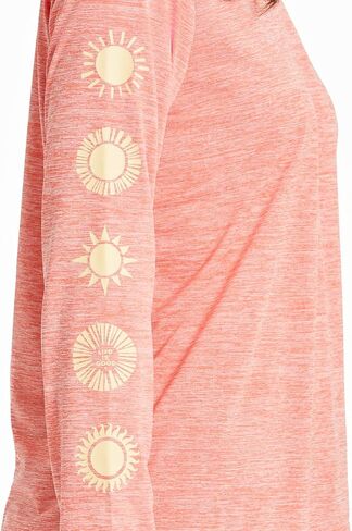 الحياة جيدة. تي شيرت Woodblock Sun LS Sun Crusher للسيدات، مانجو برتقالي، مقاس صغير in Saudi Arabia