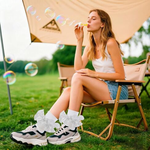 Women Big Ruffle Socks Adult Double Lace Turn Cuff Fluffy Frilly Ankle Dress Socks Cute Bobby Sock for Big Girls in Saudi Arabia