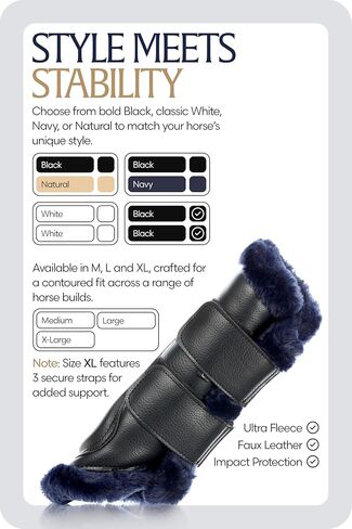 Equinavia Vali Ultra Fleece Brushing Boots | Faux Leather Outer | Luxurious Ultra Fleece Lining Splint Boots in Kuwait
