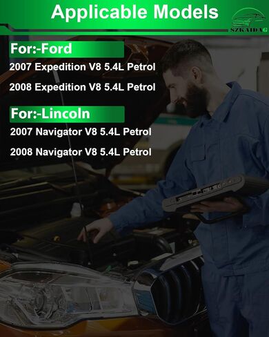 Fuel Injectors for:-Ford Expedition for:-Lincoln Navigator 2007 2008 Petrol 5.4L, Replacement OE# 0280158140 FJ1008 800-2044N CM-5145 8002044N CM5145 7L1Z9F593B (Set of 8) in Saudi Arabia