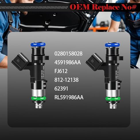 Fuel Injectors 0280158028 Set of 6 Compatible with Dodge Avenger 2008-2010,for Challenger 2010,for Chrysler 300 2005-2010,for Pacifica 2005-2008,for Sebring 2004-2010 RL591986AA in Saudi Arabia