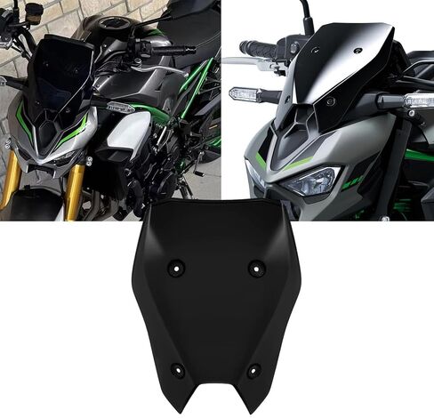 ملحقات جديدة لـ Z900 Z 900 SE z900 z900se 2025 حاجب السفر للزجاج الأمامي للدراجات النارية حاجب الرياح للزجاج الأمامي ذو الفقاعات المزدوجة (أسود) in Kuwait
